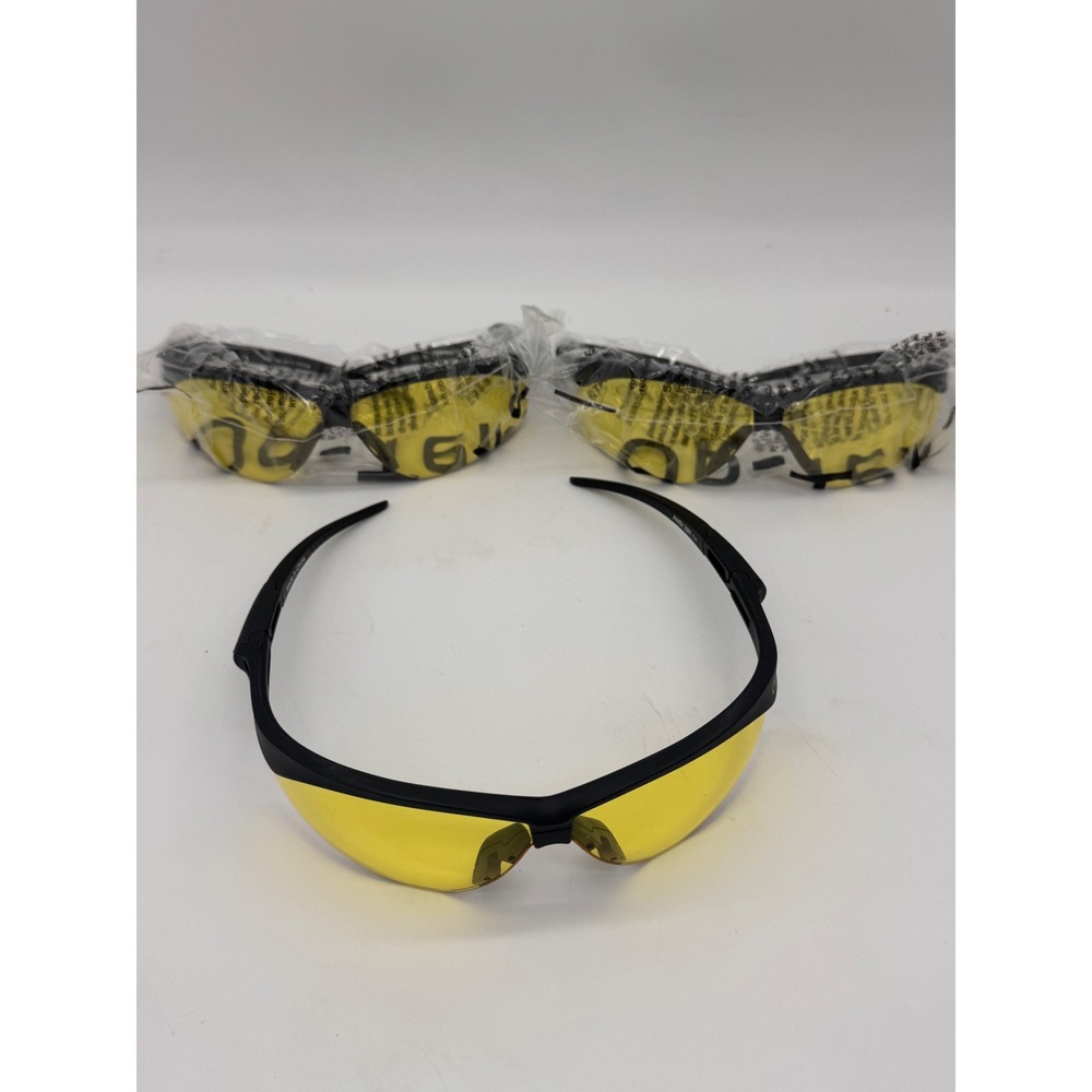 Op-Teks 3-pair Safety Glasses Yellow Lens ANSI Z87.1 Shatter & Scratch Resistant